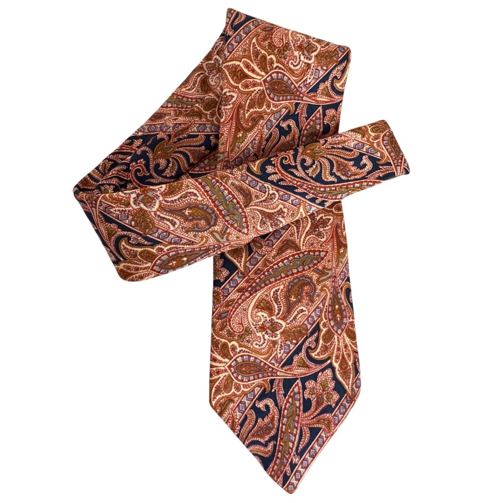 Vintage Liberty of London Silk Tie Orange Paisley NEW DEADSTOCK‎